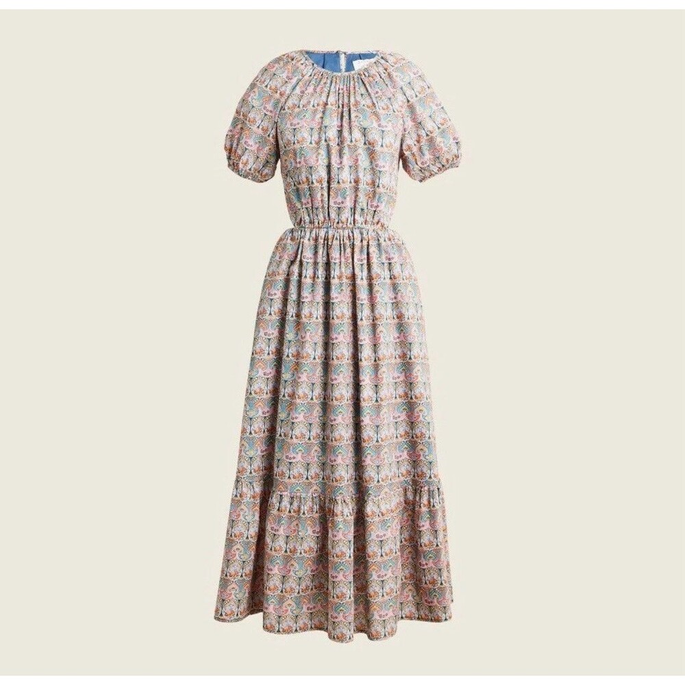J Crew Liberty Fabrics Side Cutout Dress Giorgia Duke Print Size 10 NEW